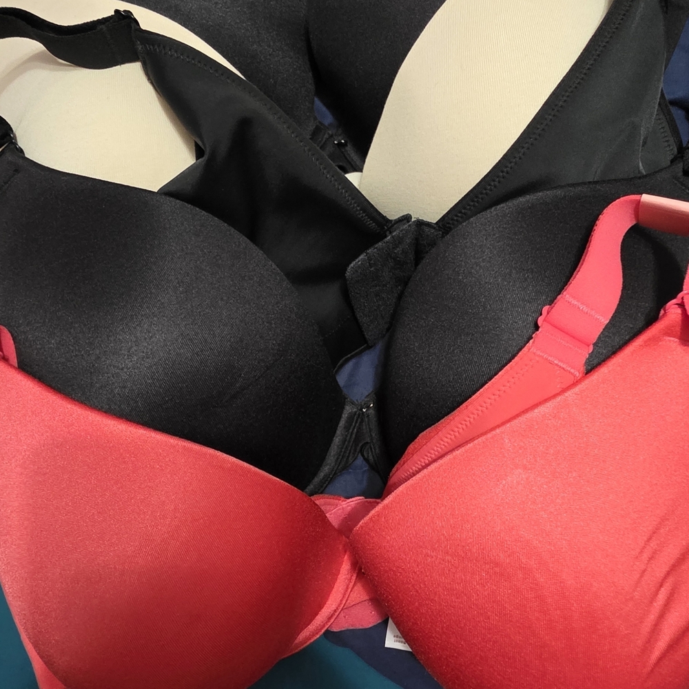 Lane Bryant Black and Pink Bra Set